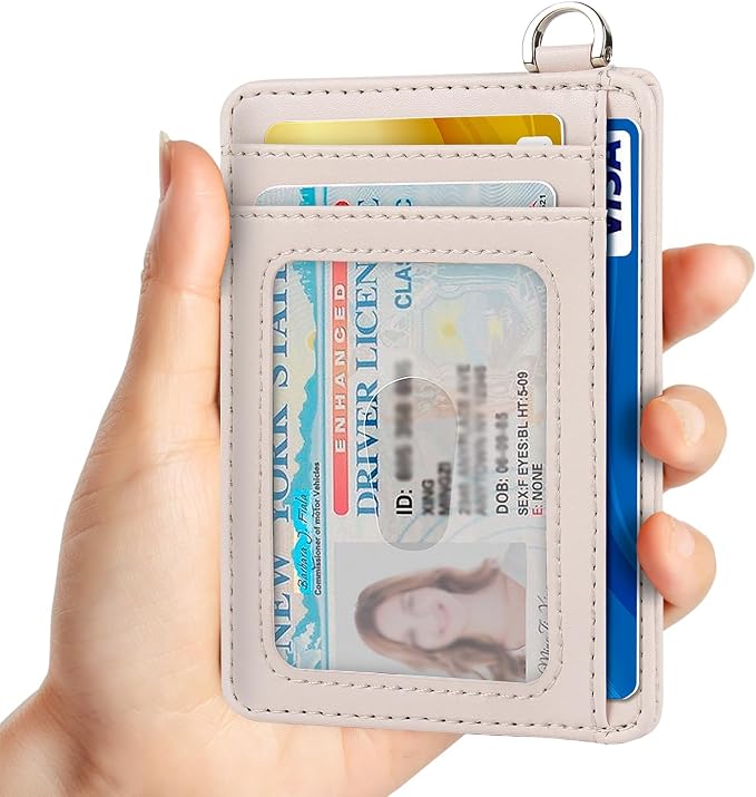 Slim Minimalist Front Pocket Wallet, RFID Blocking Credit Card Holder Wallet with Detachable D-Shackle for Men Women