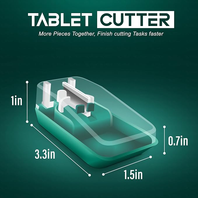 OTICA Pill Cutter and Splitter Daily Usage, Safely Cut Pills and Tablets, Use Our Petent Design Pill Cutter For Precise Separation , Easy Pill Centering Technology, Travel Sized