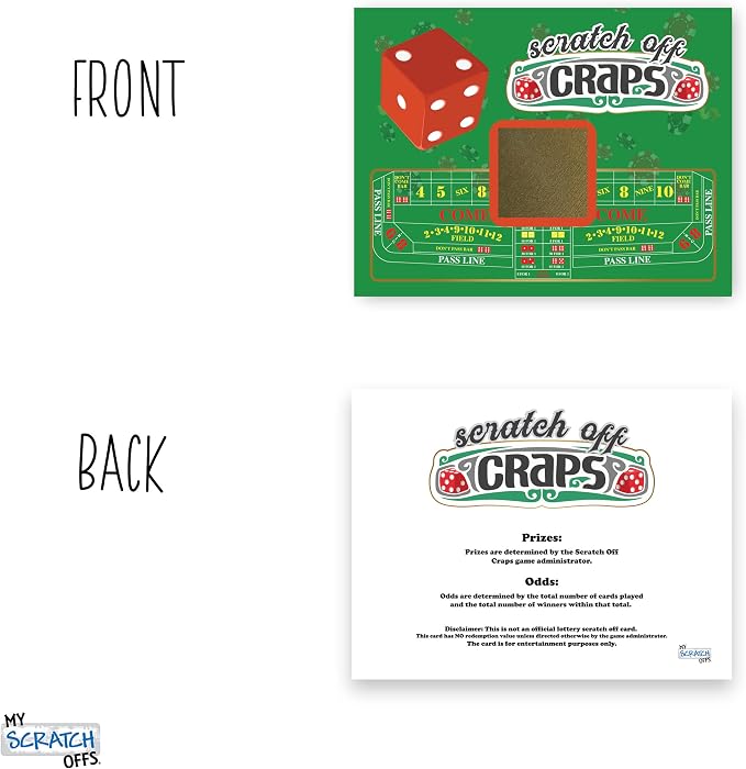 My Scratch Offs Casino Night Scratch Off Games 26 Pack, Craps | Scratch Off Game Cards are ideal for casino party favors, supplies, fundraising, events, businesses, holidays and gatherings