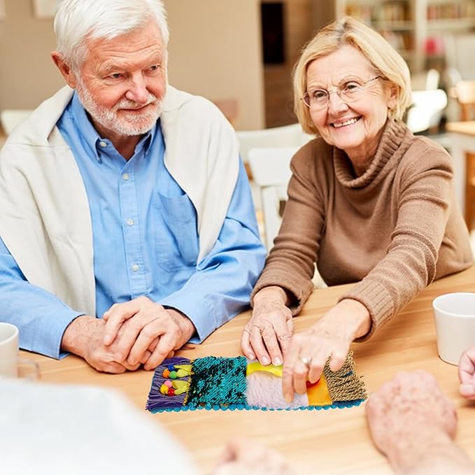Fidget Blanket for Adults with Dementia,Dementia Products for Elderly,Activity Kits for Dementia Patients,Fidget Wrist Cuff for Seniors, Dementia Activities for Seniors