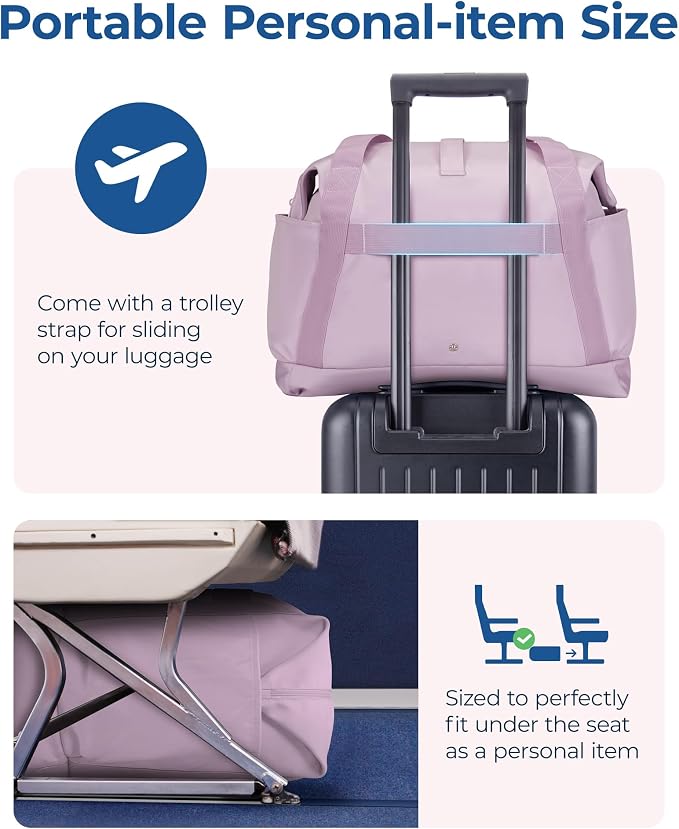 BAGSMART For Spirit Airlines Personal Item Bag, 23L Foldable Weekender Bags for Women Gym Tote Overnight Bag for Travel