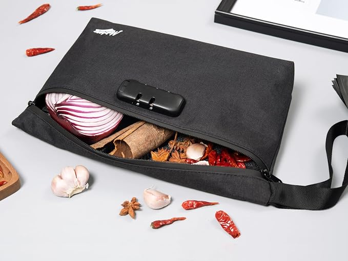 Smell Proof Bag with Combination Lock Large Storage Container Medicine Lock Bag Money Organizer Travel Storage Pouch