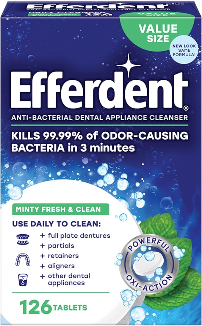 Efferdent Retainer Cleaning Tablets, Denture Cleaning Tablets for Dental Appliances & Retainer Cleaning Tablets, Denture Cleanser Tablets for Dental Appliances, Complete