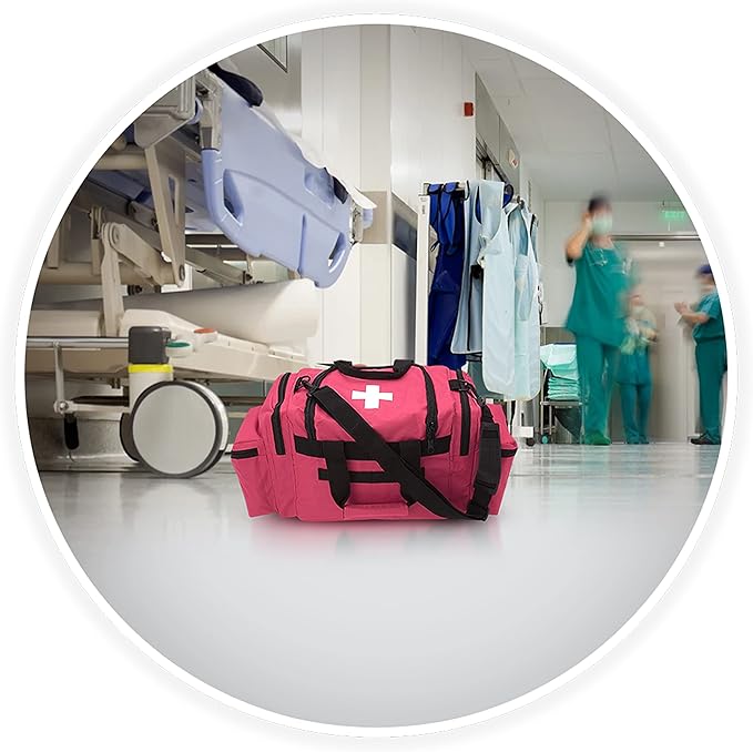 ASA TECHMED First Aid Responder EMS Emergency Medical Trauma Bag Deluxe, Pink