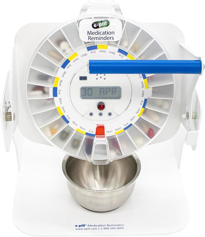 e-Pill MedTime Station Locked Automatic Pill Dispenser for Dementia, Alzheimer's & Seniors – Caregiver-Controlled Medication Management System | Helps Prevent Missed or Double Doses