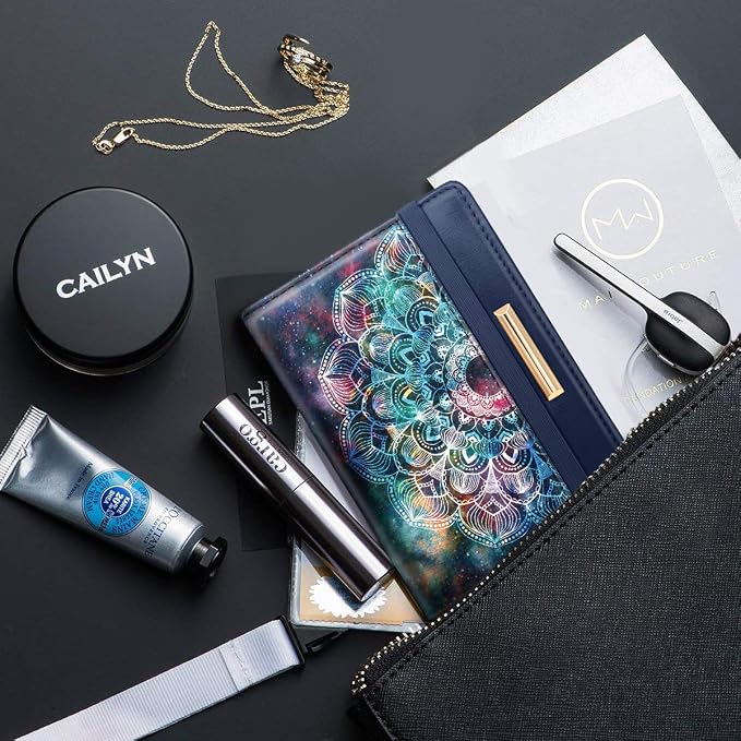 Coco Rossi Passport Holder for Travel Women Slim RFID Passport Cover Wallet | Travel Essentials, Passport Book Holders, Passport Wallet Cover Case, PU Leather, Cute, Thin, Spliced Design, Mandala