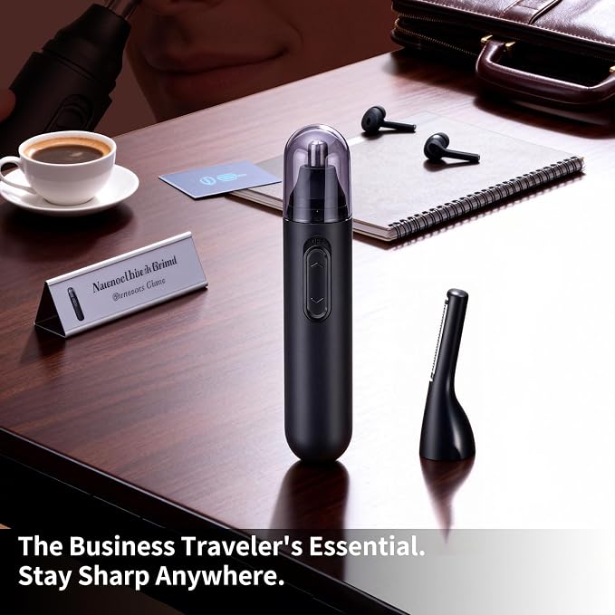 GERY Nose Hair Trimmer for Men & Women, 2 in 1 Eyebrow Trimmer with Dual Replaceable Heads, Nasal Hair Cutter, Painless Multifunctional Clipper, Facial Cleansing & Skin Care Kit, USB Rechargeable