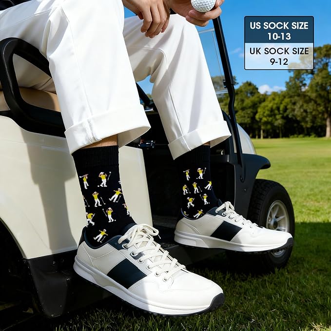 Funny Golf Socks Men 10-13 Size, Novelty Themed Gifts for Golfers | Gifts Ideas for Dad Husband, Gag Gifts for Men Who Have Everything, Birthday Christmas Golf Gifts for Him and Golf Lovers