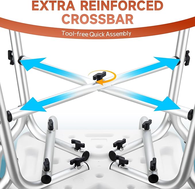 Shower Chair for Inside Shower, FSA/HSA Eligible 600 lbs Heavy Duty Shower Chair for Elderly and Disabled, Height Adjustable Shower Chair with Arms and Back, Bath Chairs for Seniors, Adults, Handicap