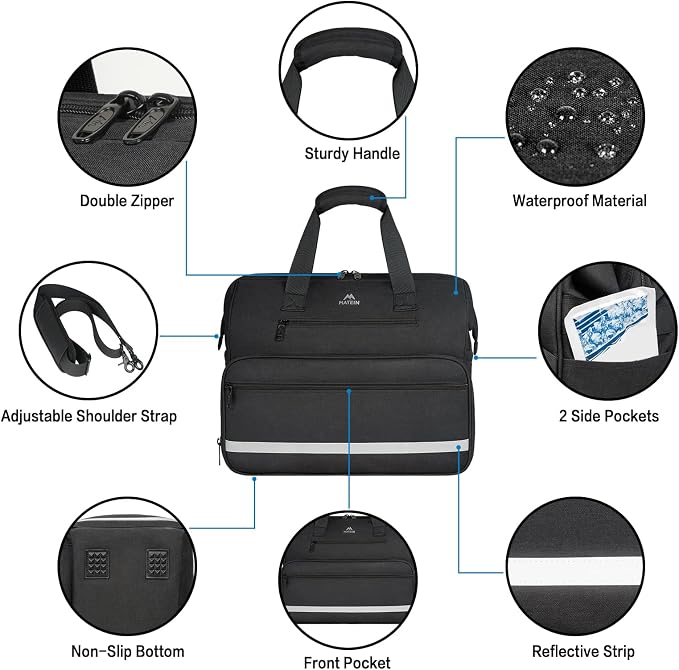 MATEIN Medical Bag, Large Water-Resistant First Aid Bags with Many Pocktets | Detachable Dividers, Nonslip Bottom, Clinical Home Health Bag, Doctor Bag Nurse Gifts, for Nursing & Home Visits, Health Care