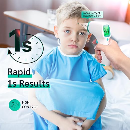 Non Contact Forehead Thermometer for Adults and Kids, Digital No-Touch Infrared Thermometer Temperature Gun for Baby ，3 Color Fever Alarm Accurate Reading 1s Fast Accurate Reading
