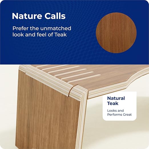 Squatty Potty Oslo Teak Folding Toilet Stool – Compact, Stylish, and Space-Saving Design for Better Bathroom Posture, Durable Teak, No Assembly Required