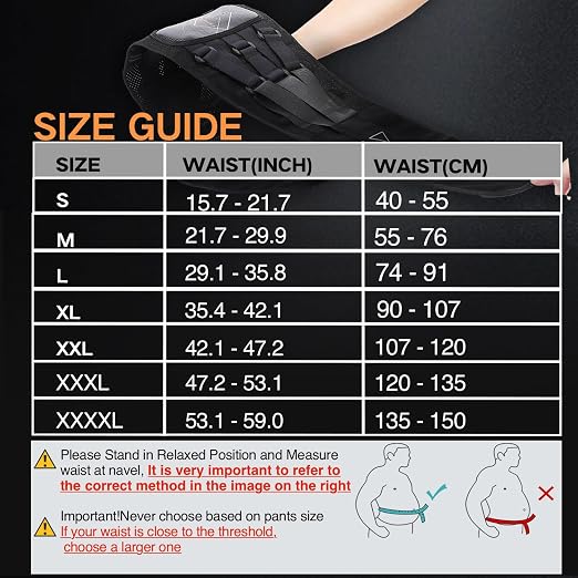 Back Brace for Lower Back Pain Women Men - 10x Maximum Compression and Adjustable - Lumbar Support Belt with 3D Pad - Ergonomic and Breathable 3D Material - for Herniated Disc,Sciatica
