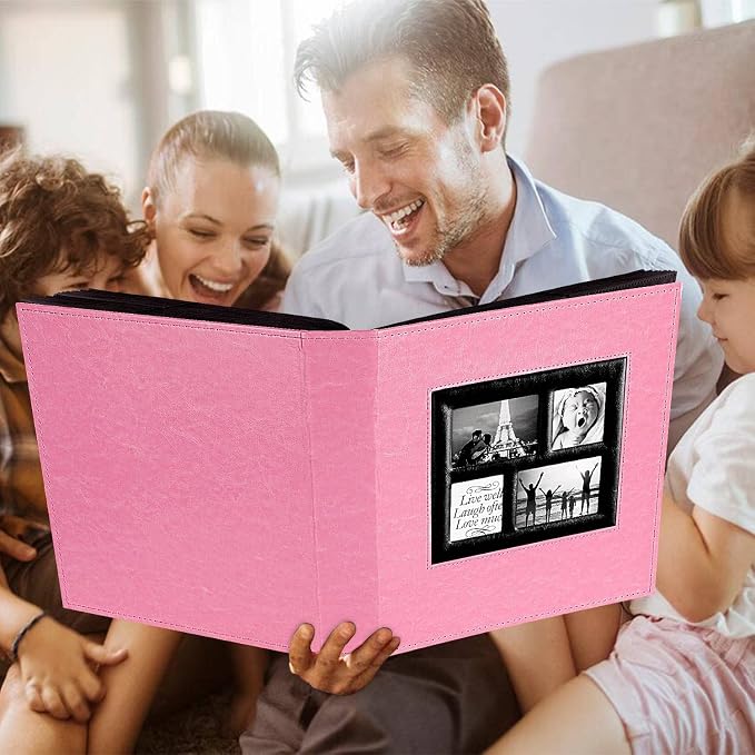Ywlake Photo Album 4x6 600 Pockets Photos, Extra Large Capacity Family Wedding Picture Albums Holds 600 Horizontal and Vertical Photos Pink