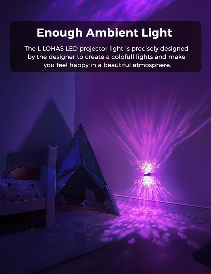 L LOHAS LED Night Light,Night Light for Kids with Dusk to Dawn Sensor | 9 Color Changing, Star Projector Galaxy Nightlight for Playroom Home Decor Party Christmas Birthday Gifts, 2 Pack