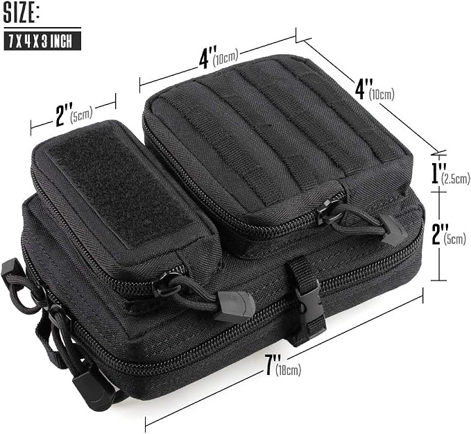 LIVANS Tactical Molle Utility Pouch, EDC Tool Pouch Tactical Phone Pouches Mini Waist Pouches Medical EDC IFAK Pack Mini Design of 3-Day Backpack