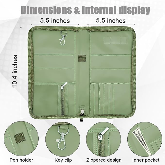 GOAUS Passport Holder for Travel with AirTag Slot, for Family of 4 to 6 | Multiple, Travel Document Organizer, Cards Cash Pockets, RFID Blocking, Waterproof, Gifts, Faux Leather, AirTag Not Included