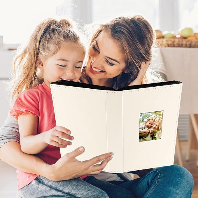 Ywlake Photo Album 4x6 300 Pockets, Leather Photo Albums Holds 300 Horizontal Only Pictures Beige
