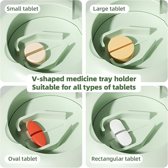Mini Pill Cutter Splitter with Grinding Function, 2-in-1 Portable Pill Grinder for Travel & Pet, Precise Cutting for Pills Vitamins