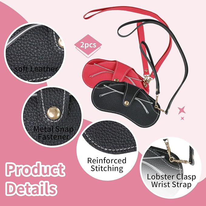 Double Eyeglass Case Soft Dual Glasses Case for Women Men Travel Squeeze Top Sunglasses Cases Eyeglasses Pouch