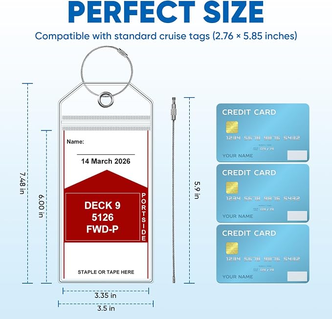 6 Pack Luggage Tags，Cruise Essentials 2026 &Travel Essentials，Cruise Must Haves for NCL, Princess, Carnival, Royal Caribbean & Celebrity Cruise Ships