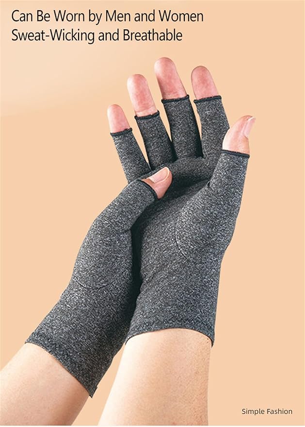 Premium Bamboo Gloves Fingerless Compression Wrap for Hand Pain and Osteoarthritis Men and Women