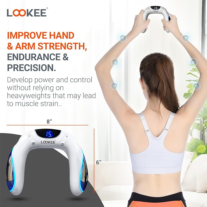 LOOKEE VibHeal Arm Exerciser | Flabby Arms Workout, Hand & Wrist Massager | Portable Arm Toning & Recovery Device with 15 Intensity Levels, Travel-Friendly Fitness for Men & Women