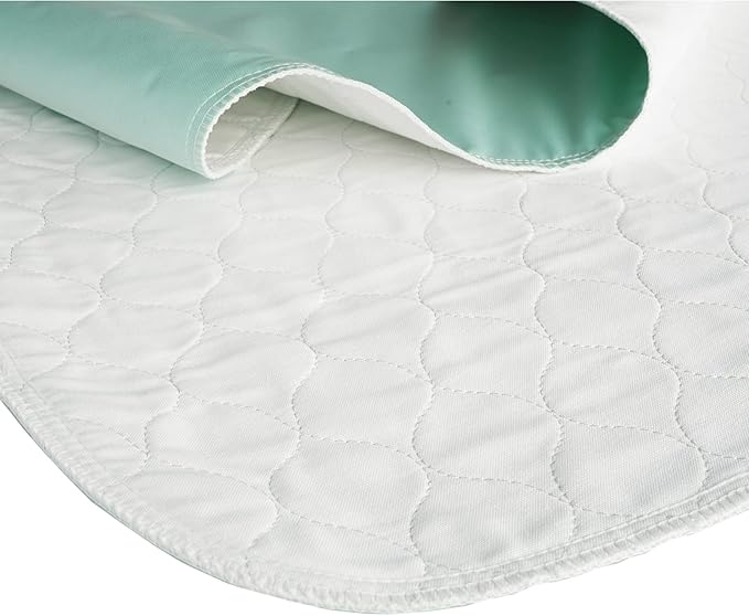 Pack of 2 Careboree Quilted Cotton Top Underpad 34"X52" Reusable Incontinence Bed Pads Washable Durable Waterproof Extra Absorbent Draw Sheet for Mattress