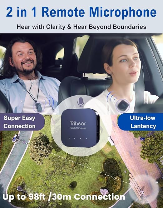 Convo Hearing Amplifier for Seniors with Remote Microphone and Noise Cancelling, Rechargeable Personal Sound Devices for TV Listenings