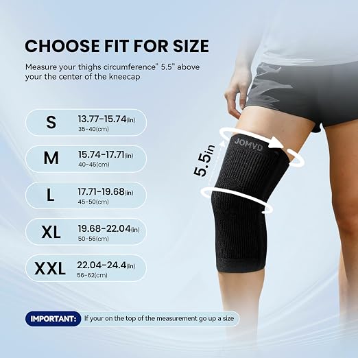 JOMVD Knee Compression Sleeve for Arthritis Pain – Knee Brace for Knee Pain Relief, Meniscus Tear, Inflammation, Circulation, Swelling & Injury Recovery – Anti-Slip Breathable Support for Women & Men, X-Large