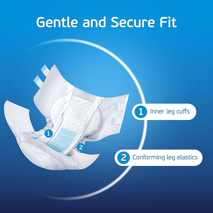 2XL Adult Diapers for Women and Men - Case of 48 Bariatric Disposable Briefs with Tabs and Stretchable Side Panels - Breathable with Max Absorbency