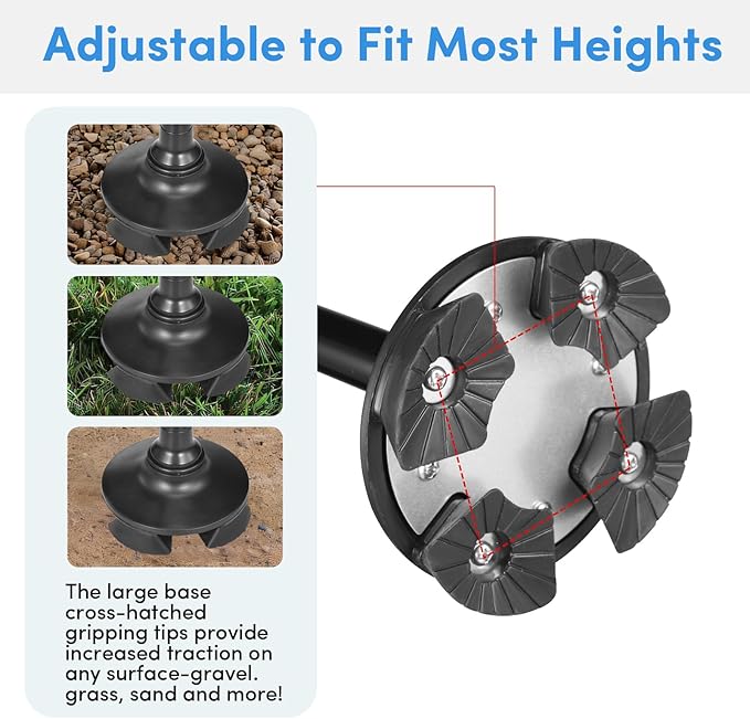 Walking Cane for Men & Women with Alarm, LED Light and Foldable Handle, Foldable, Adjustable, Lightweight, Free Self Standing Walking Cane for Seniors & Adults