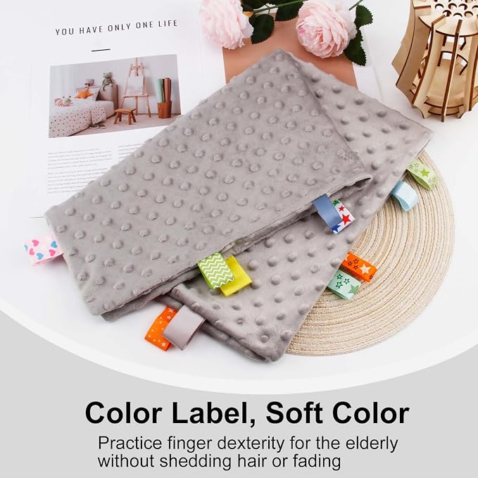 Fidget Blanket for Adults with Dementia, Sensory Blanket Mat for Alzheimers Patients, Dementia Activites for Senior, Gift for Dementia Patients,Sensory Toys for Autism (Gray)