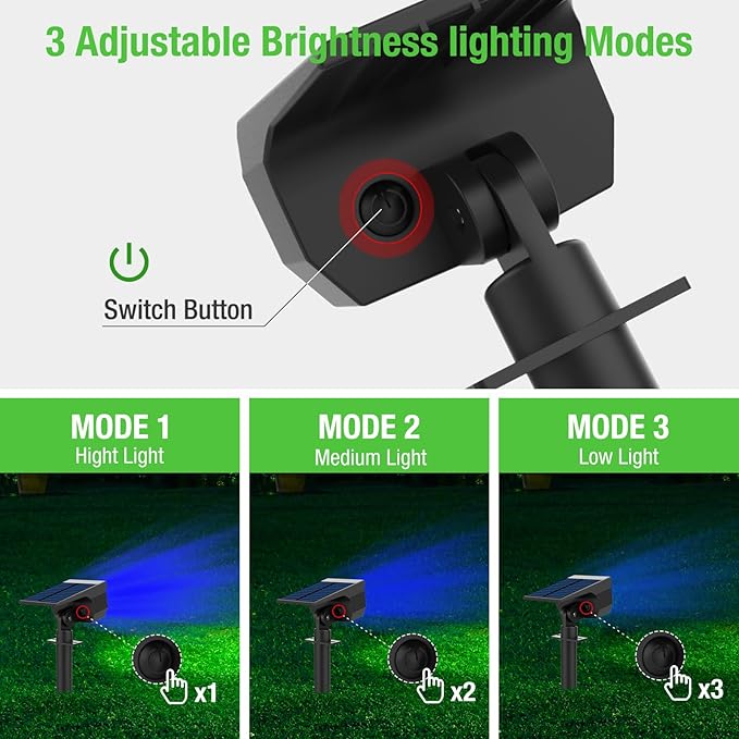 nipify Solar Spot Lights Outdoor, Solar Powered Waterproof Spotlight | 4 Pack, Blue, Landscape Lighting for Outside Yard Garden Pathway
