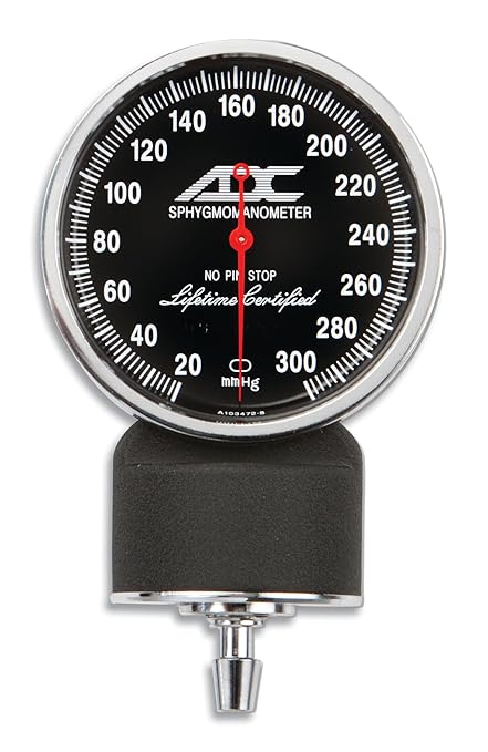 ADC Adult Cuff Arm Aneroid Sphygmomanometer Unit 2-Tubes Black 1 Each