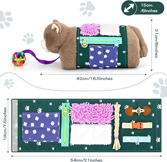 Fidget Blanket and Muff Cat for Adults with Dementia, Alzheimers Dementia Activities Products for Elderly and Seniors,Fidget Toys Gift and Game for Alzheimer’s or Dementia.