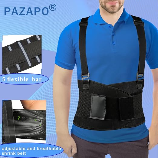Back Brace Men and Women - Lower Lumbar Support for Heavy Lifting - Lower Back Support Belt with Removable Suspenders-Adjustable Back Belt for Workout,Back Pain Relief,Small(24-30 Inches)