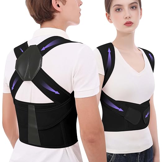 Posture Corrector for Women and Men Back Brace Upper Back Support Adjustable Breathable Shoulder Straightener Hunchback Correction Clavicle Back Pain Relief Comfortable Daily Wear Black XX-Large