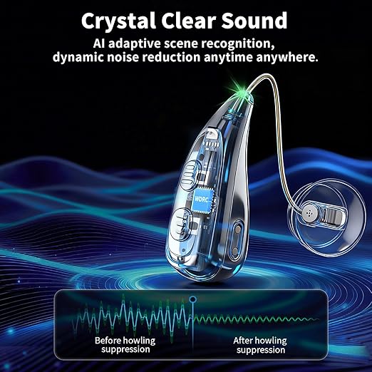 Hearing Aids for Seniors, Hearisay Rechargeable Hearing Amplifiers, 5 Levels of Volume Automatic Digital Noise Cancelling Hearing Aids for Seniors with Super Convenient Charging Case (gray)