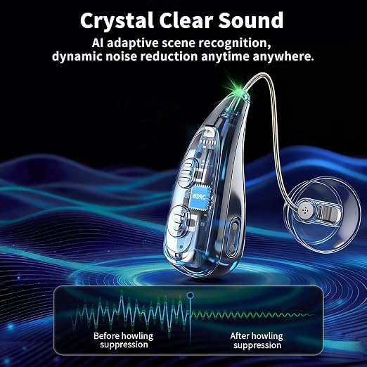Hearing Aids for Seniors, Hearisay Rechargeable Hearing Amplifiers, 5 Levels of Volume Automatic Digital Noise Cancelling Hearing Aids for Seniors with Super Convenient Charging Case (black)