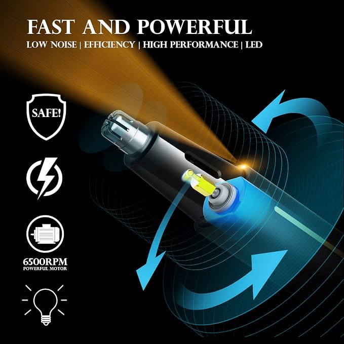 AREYZIN Nose Trimmer 2022 Professional Ear and Nose Hair Trimmer for Men and Women Painless Nose Clipper Nasal Hair Removal, Eyebrow & Facial Hair Trimmer, IPX7 Waterproof Dual Edge Blades
