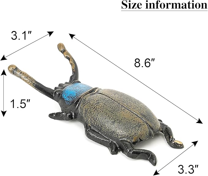 Sungmor Cast Iron Beetle Statue Boot Jack, Vintage Heavy Duty Boot Puller, Cowboy Boot Remover Helper, Rustic Shoe Jack Remover for Work Boots, Garden Boots, Home and Garden Decor Statue