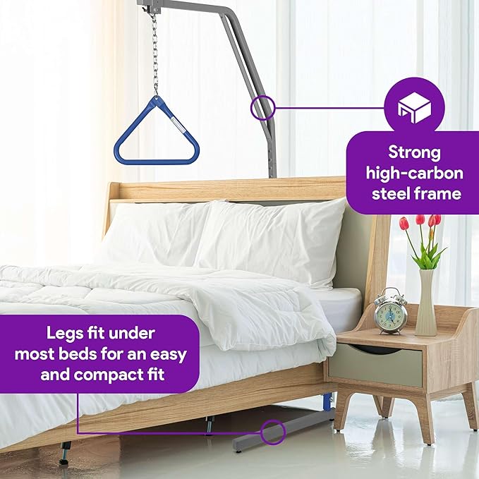 ProHeal Medical Trapeze Bar for Bed Mobility - Bariatric Trapeze Bar Set with 1,000 lb. Weight Capacity - Bed Pull Up Assist for Elderly and Bedridden Patients