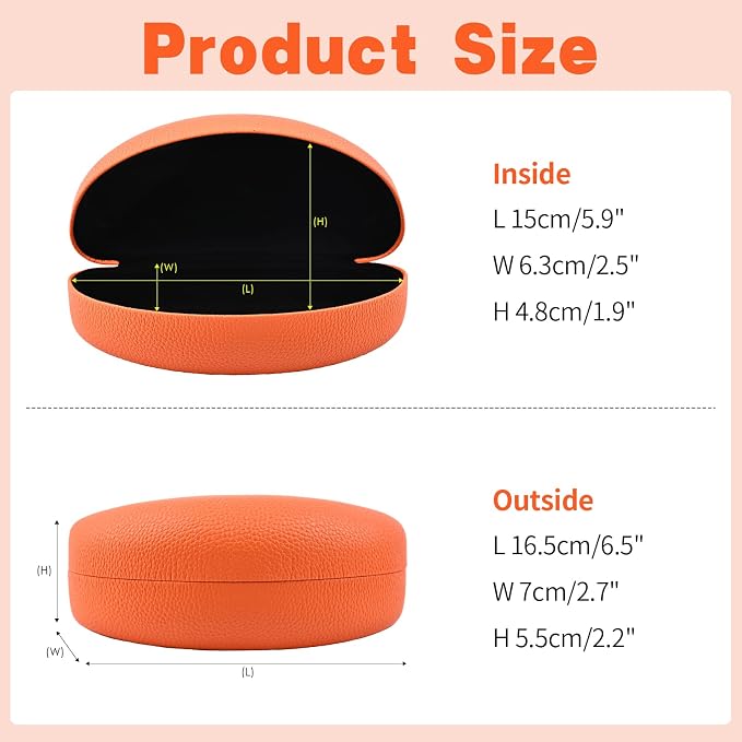 CHZZMS 2 PACK Large Hard Shell Sunglasses Case, Protective Case For Sunglasses and Eyeglasses