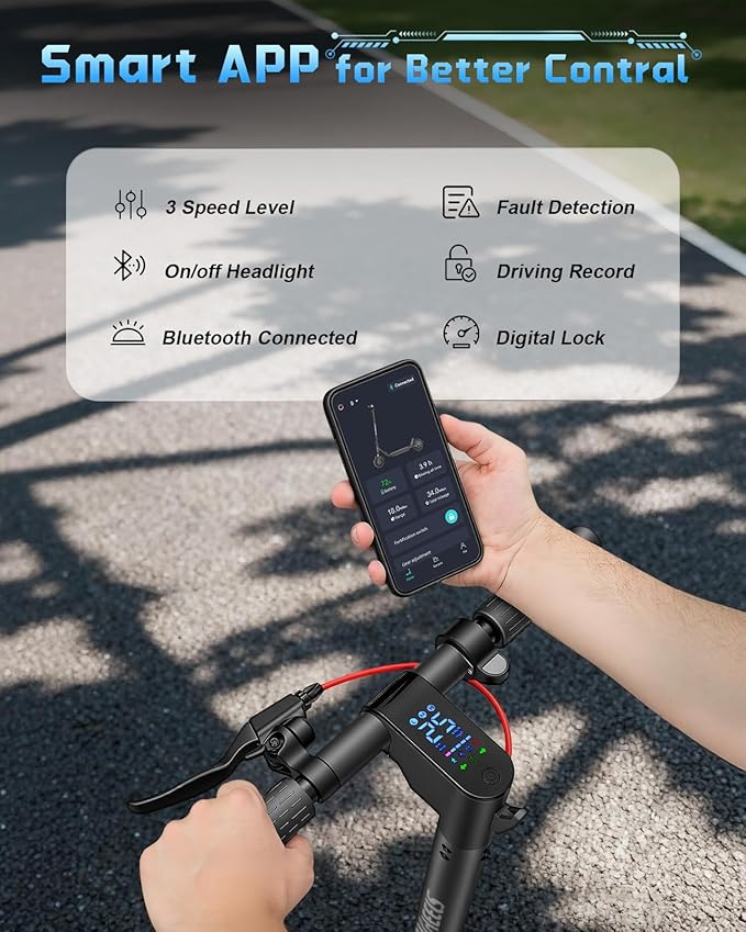 Electric Scooter, 300W Scooter with Suspension,15.5MPH,11miles Range,7500mah Battery,Comfortable Riding, Widened Deck
