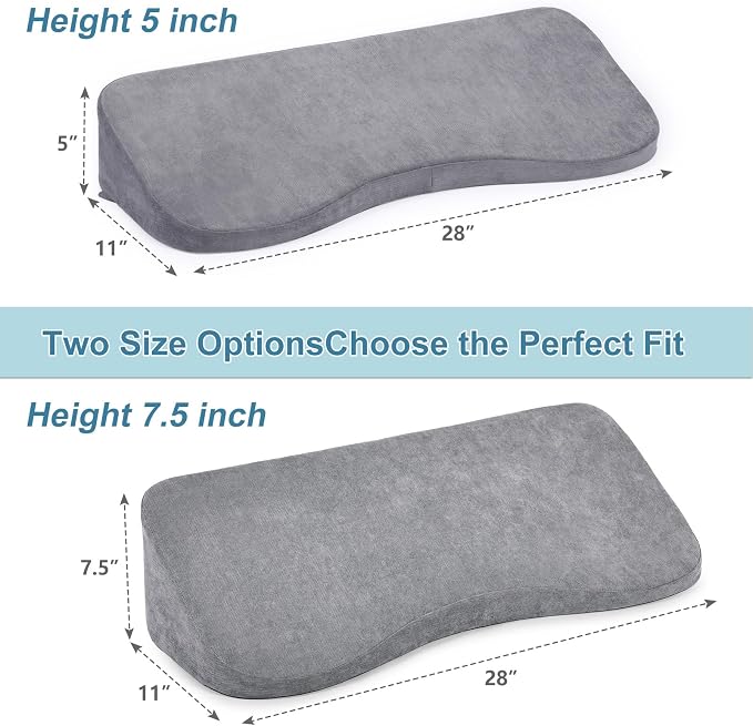Long Wedge Pillow for After Surgery Curved Shaped Turning Wedge Pillow for Side Sleeping Bedridden Patient Products to Prevent Bed Sore and Improve Healing Process No-Slip Bottom Height 7.5 in