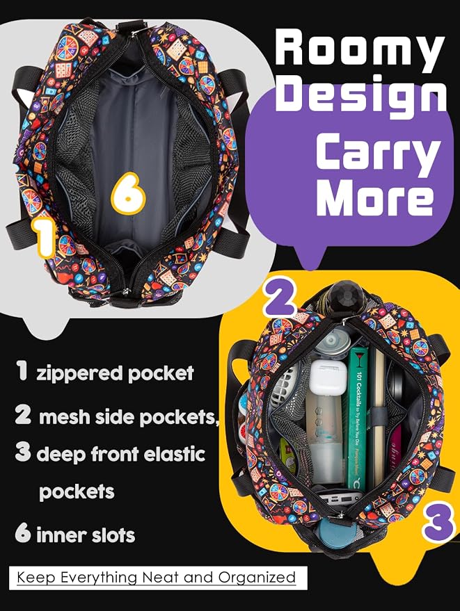 Bingo Bag with Pockets for Daubers Dabbers Bolsa Negra para Juego Black | Organizador portátil; holds dabbers, cards, tickets, chips and lucky charms for casino nights