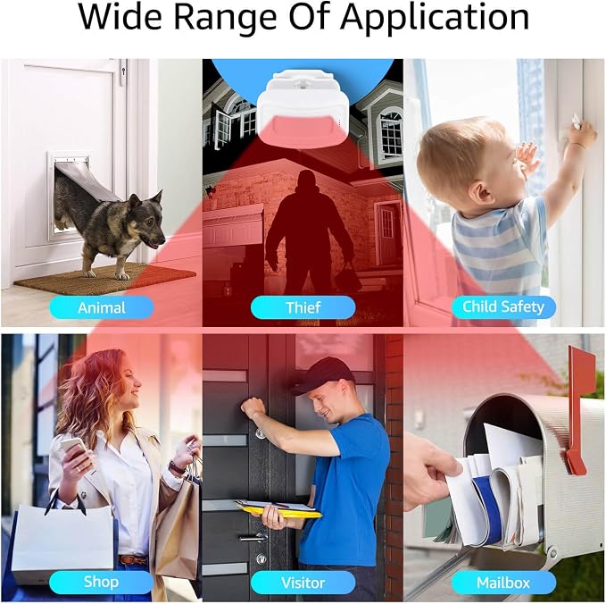 GREENCYCLE Motion Sensor Alarm, Motion Sensor Door Chime, Bed Bell Alarm for Elderly Fall Prevention, Business Entry Home Office Security Alert 900Ft Range Loud Chimes (3 Receiver 1 Motion Sensor)