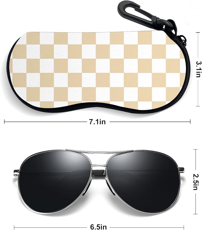 Sunglasses Soft Case, Ultra Light Portable Neoprene Zipper Glasses Case for Men Women