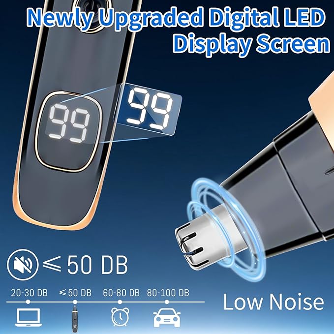2026 Rechargeable Nose & Ear Hair Trimmer, Dual-Edge Blade Electric Clipper for Women Men, Facial & Eyebrow Hair Removal Tool, Powerful Motor, Painless, Easy to Clean